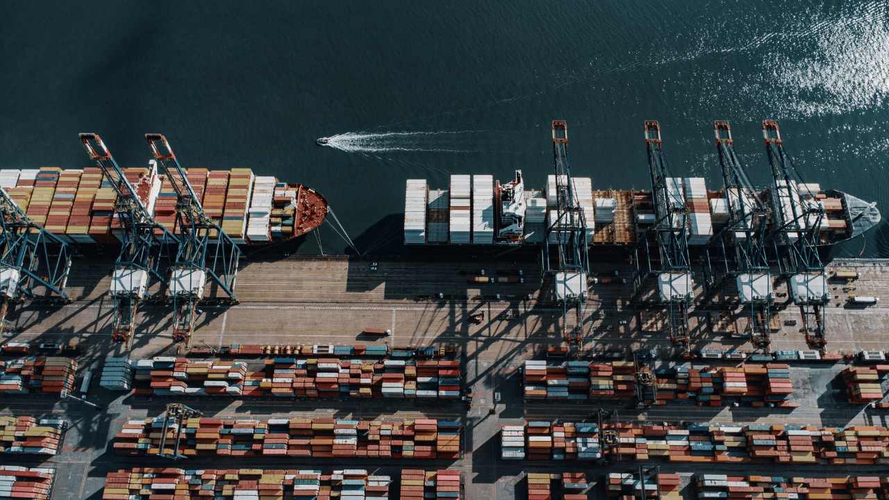 Imagen del puerto de Santos, en São Paulo.
