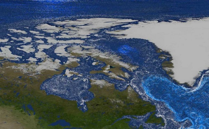 Representación geográfica del hielo polar.