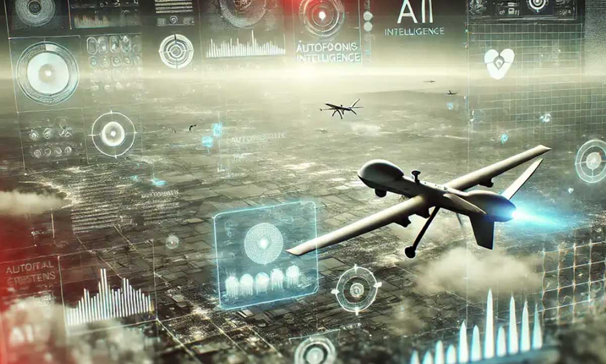 Imagen ilustrativa de tecnología utilizada por inteligencia artificial. Osea, digamos desarrollo tecnológico puesto al servicio de la guerra.