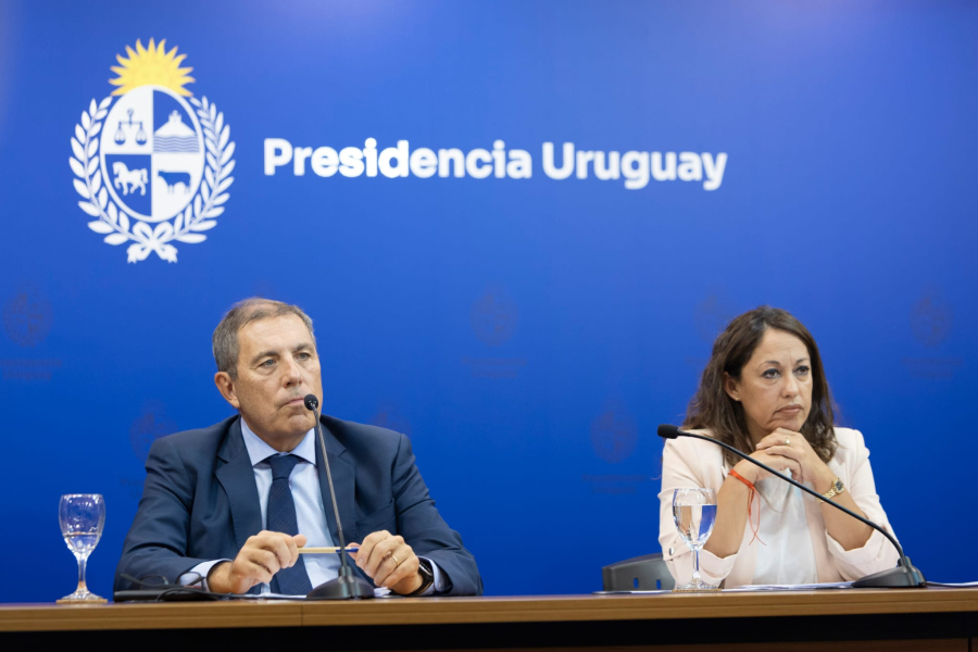 Los ministros de Industria, Energía y Minería, Fernanda Cardona y de Economía y Finanzas, Gabriel Oddone. Foto: Presidencia