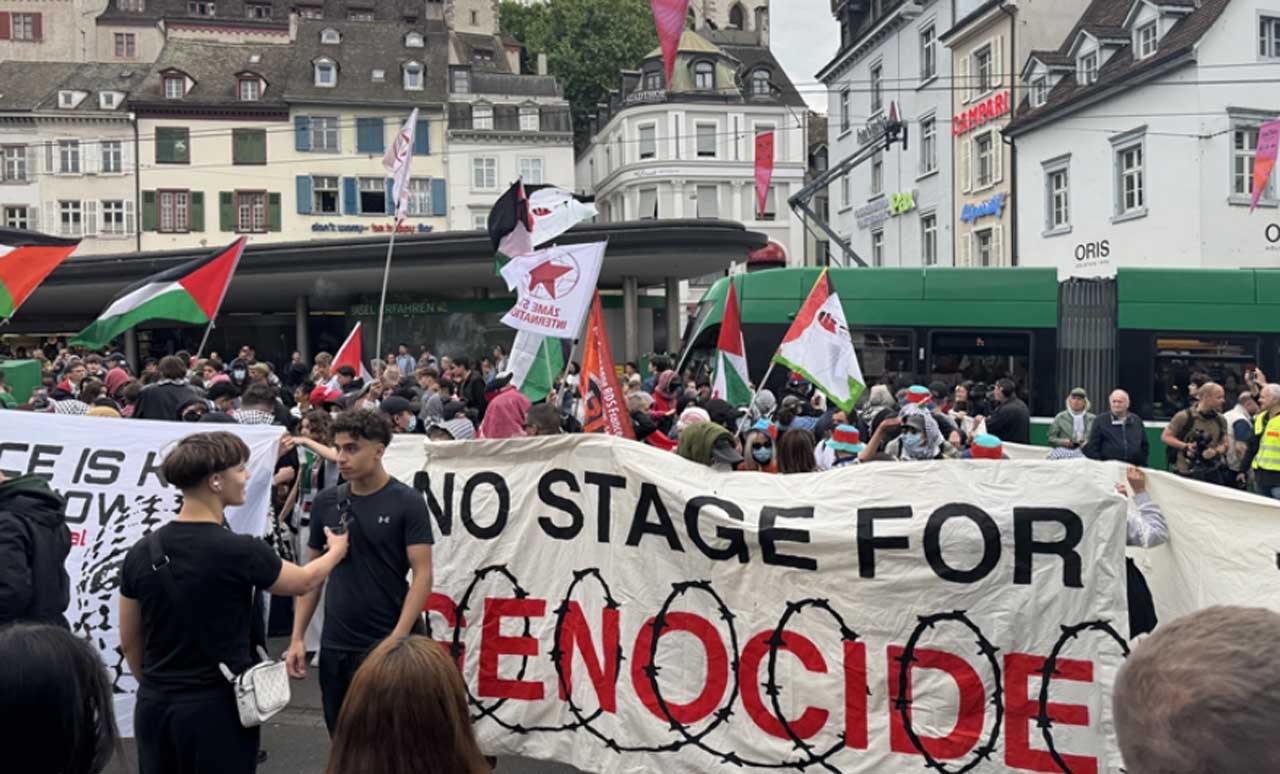Una de las miles de manifestaciones que se realizan diariamente en el mundo en contra del genocidio e Gaza.