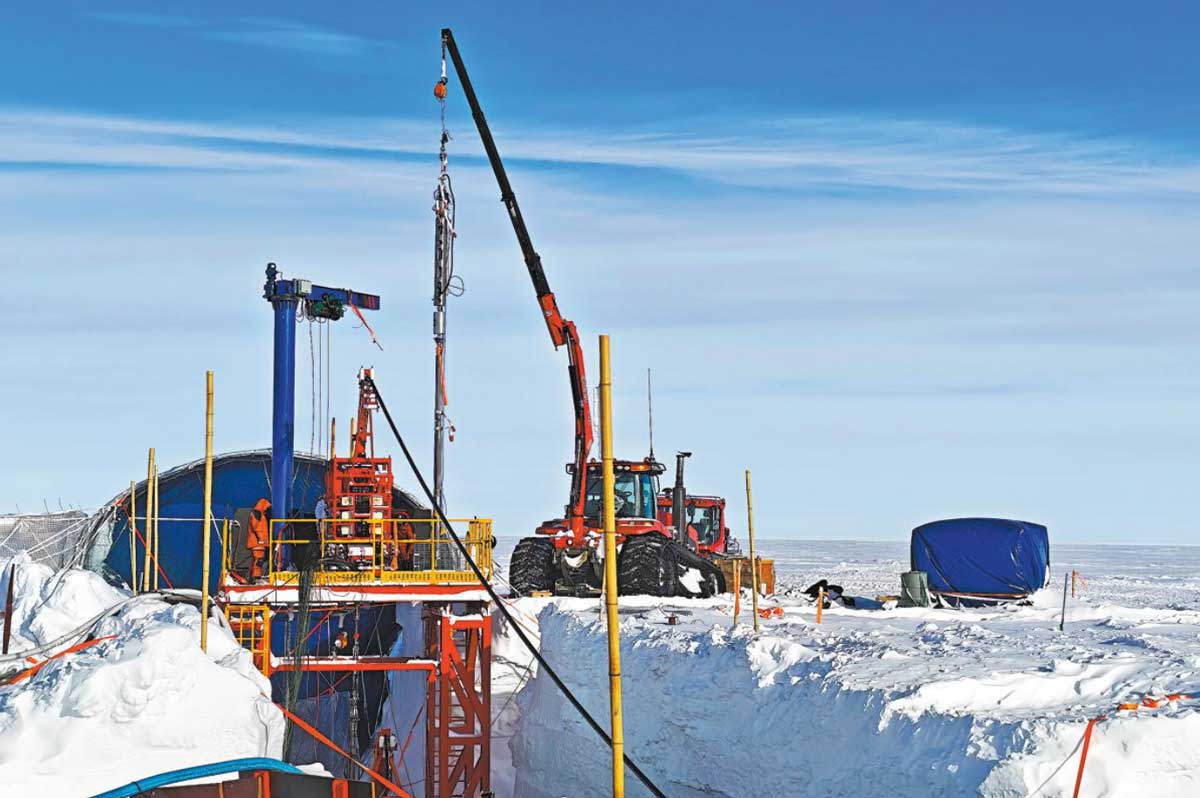Base de perforación con agua caliente de China en la Antártida.