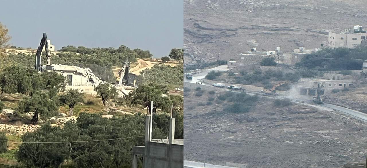 El ejército israelí destruyó en las últimas horas dos viviendas de palestinos en Ramalla. Foto: WAFA News