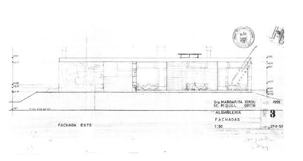 Dibujo técnico de la fachada este de la casa. Foto: margaritaxirgu.es