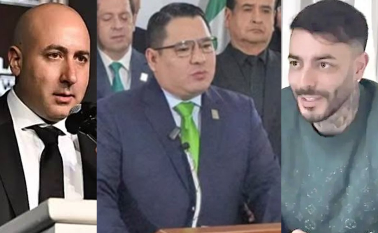 De izquierda a derecha: Fernando Cerimedo, El fiscal Mariaca, y Marset.