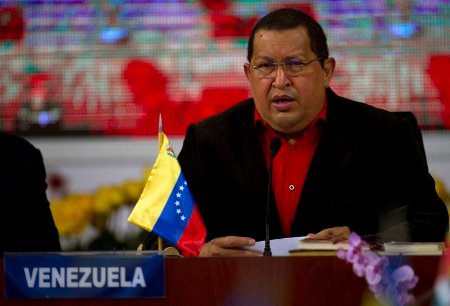Hugo Chávez en cumbre de ALBA AFP