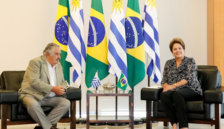 Dilma elogió en numerosas ocasiones al mandatario uruguayo. - Foto Blog do Planalto.