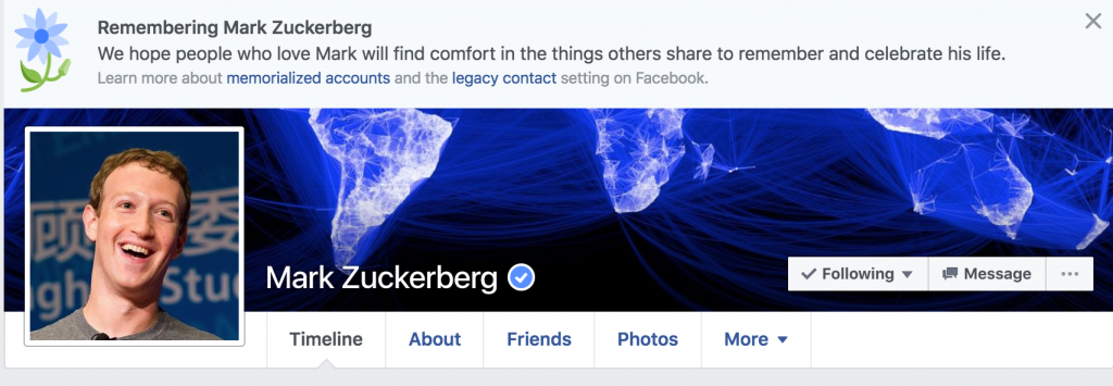 Hasta Mark Zuckerberg "murió" por error. 