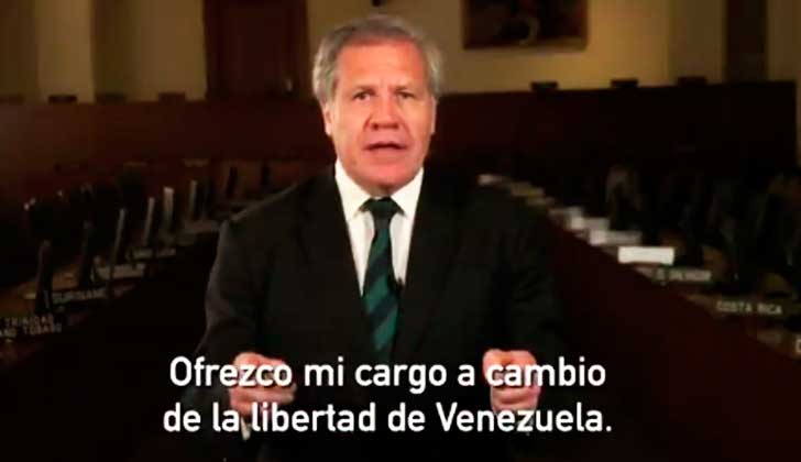 Luis Almagro: "Ofrezco mi cargo a cambio de la libertad de Venezuela".