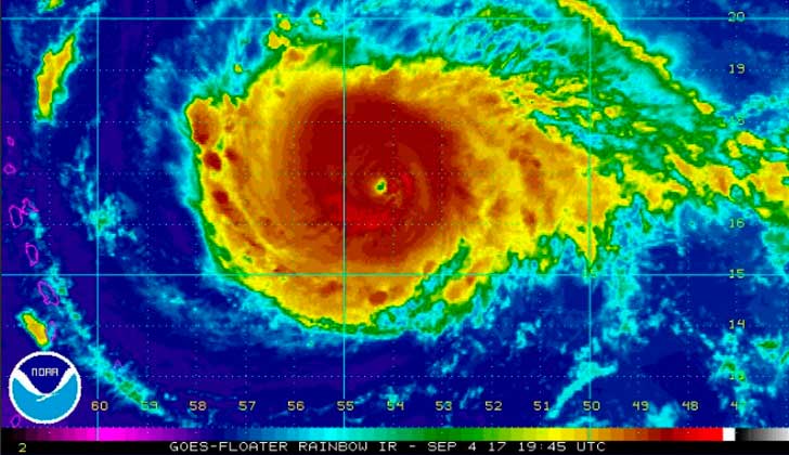 Irma ya es "el huracán más fuerte" visto en el Atlántico fuera del Caribe y el golfo de México.