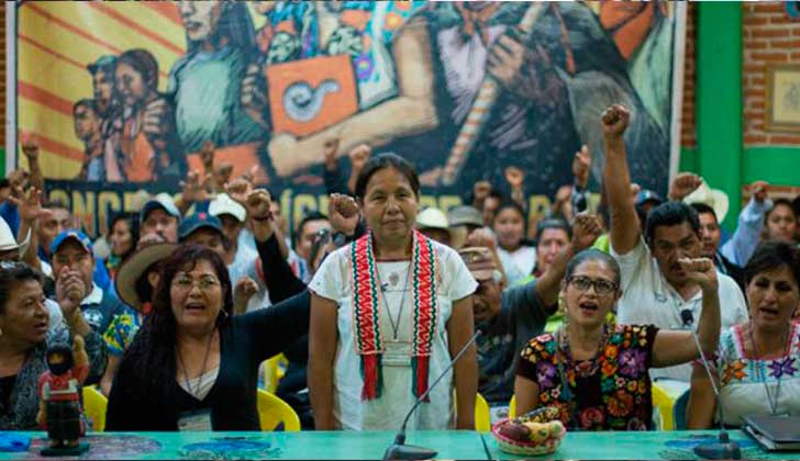 Con el apoyo de los zapatistas la líder indígena María de Jesús Patricio se registró como candidata presidencial en México .