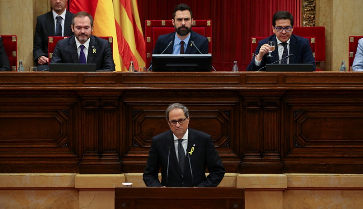 Quim Torra fue investido president de Cataluña .
