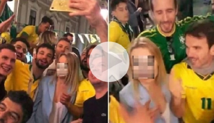"Machismo y vergüenza":  El video de hinchas de Brasil acosando a una joven rusa causa indignación.