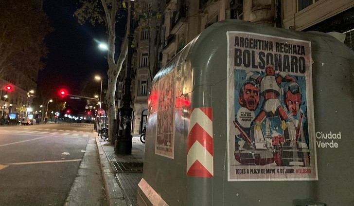 "Tu odio no es bienvenido aquí", Argentina recibe a Bolsonaro con protestas contra su visita