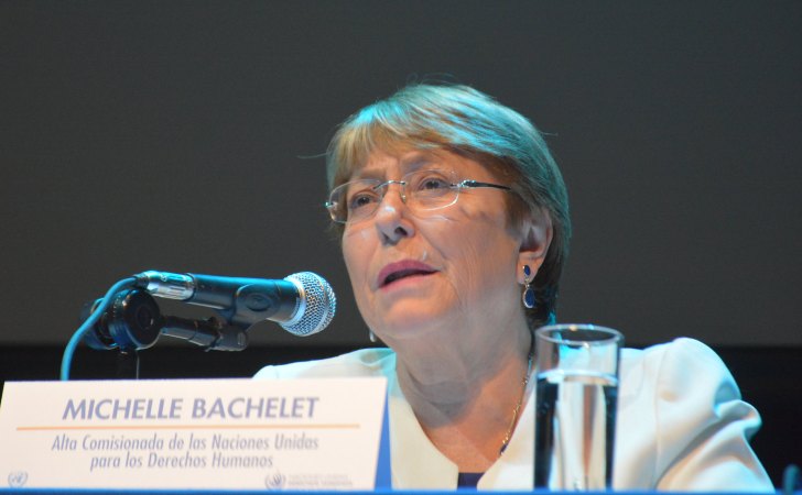 Michelle Bachelet, Alta Comisionada de las Naciones Unidas para los Derechos Humanos en conferencia de prensa / Foto: CINU México