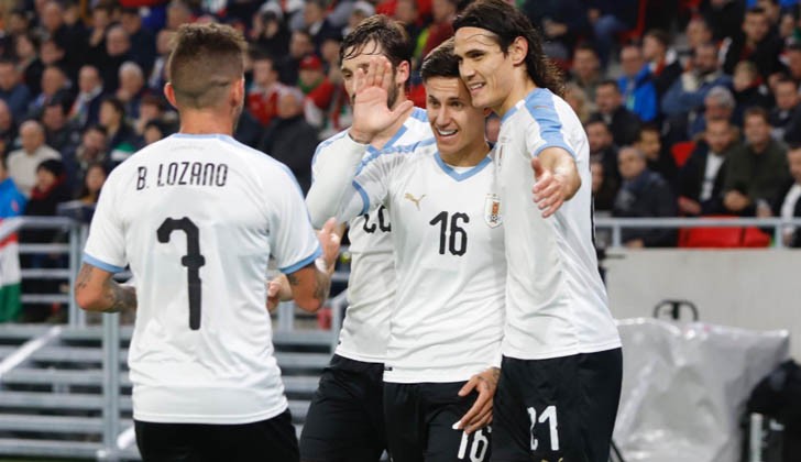 Uruguay derrotó a Hungría por 2 a 1. Foto: AUF/Twitter.