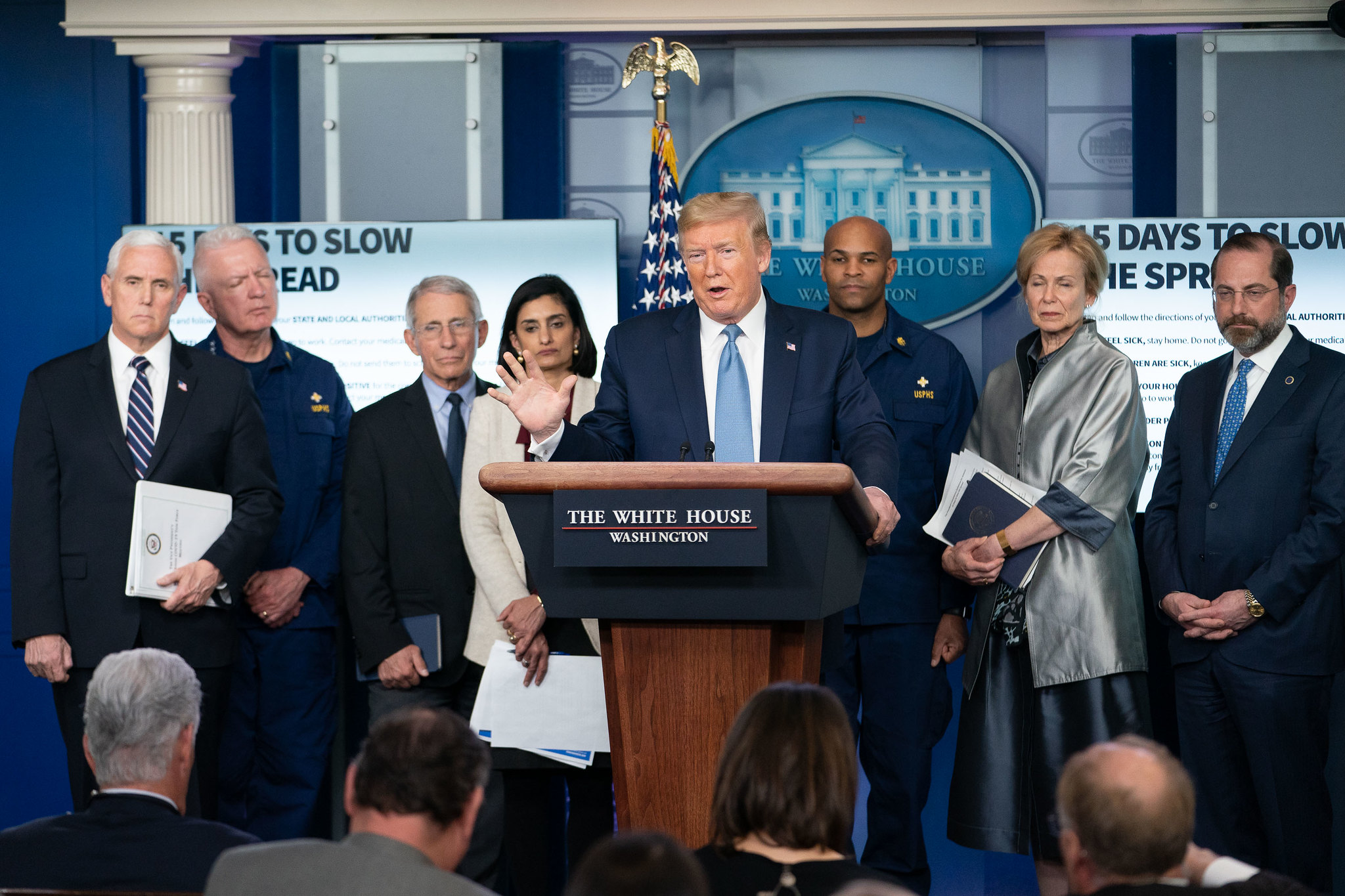 Trump en conferencia de prensa en la Casa Blanca. Foto: Flickr / The White House