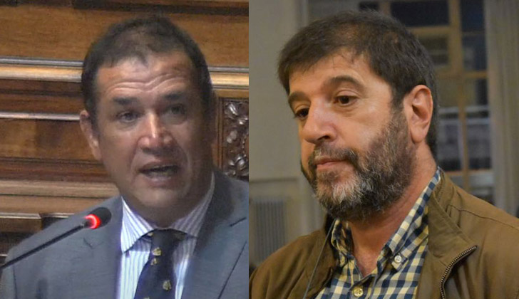 Senador suplente del Partido Nacional, Sebastian Da Silva, y el presidente del PIT-CNT, Fernando Pereira.