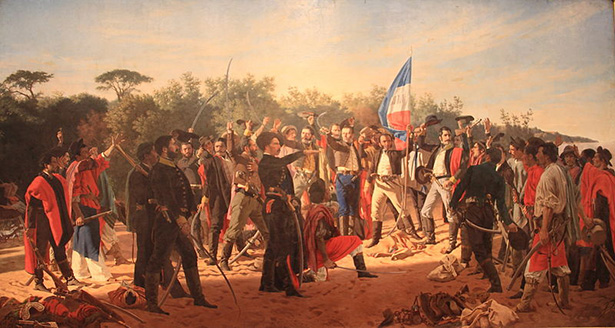 Óleo del juramento de los 33 orientales en la Independencia de Uruguay, por Juan Manuel Blanes. 