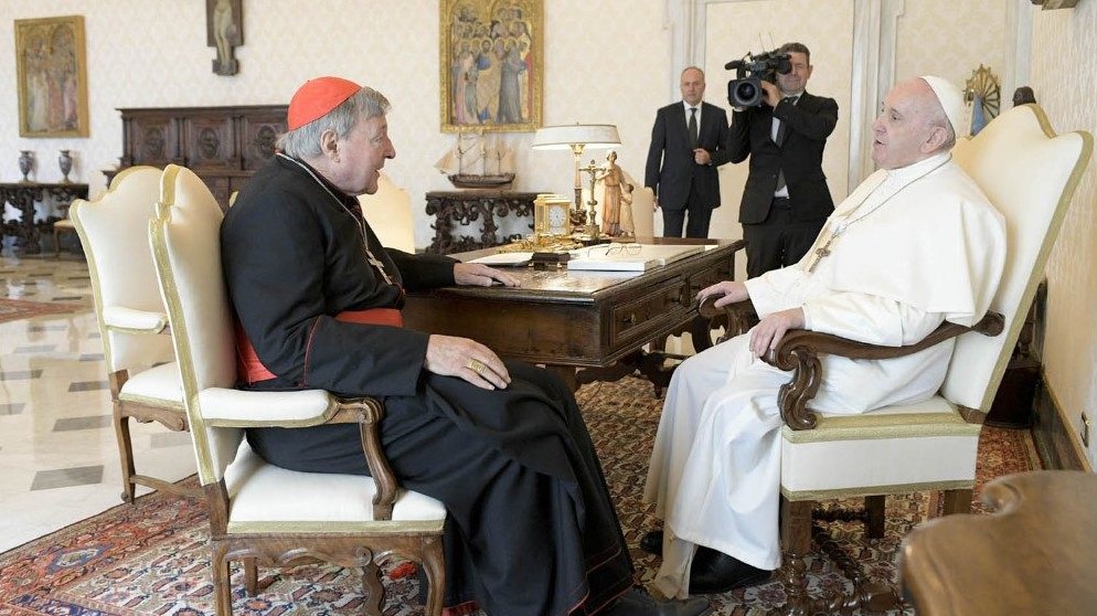 George Pell en su visita al papa Francisco Foto: Vatican News