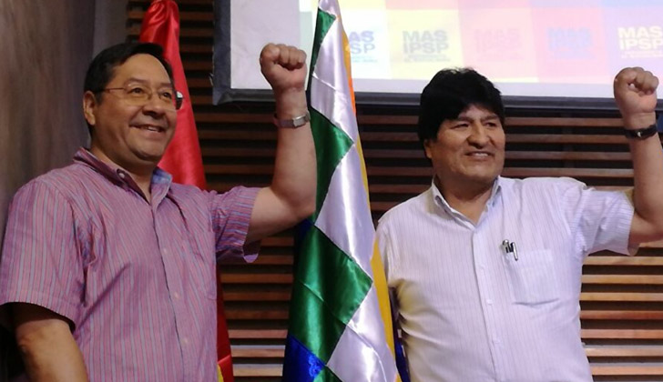 Luis Arce Catacora junto a Evo Morales. Foto: Twitter.