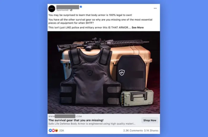 Facebook muestra publicidad de armamento a seguidores de la extrema derecha militarista de EE.UU.