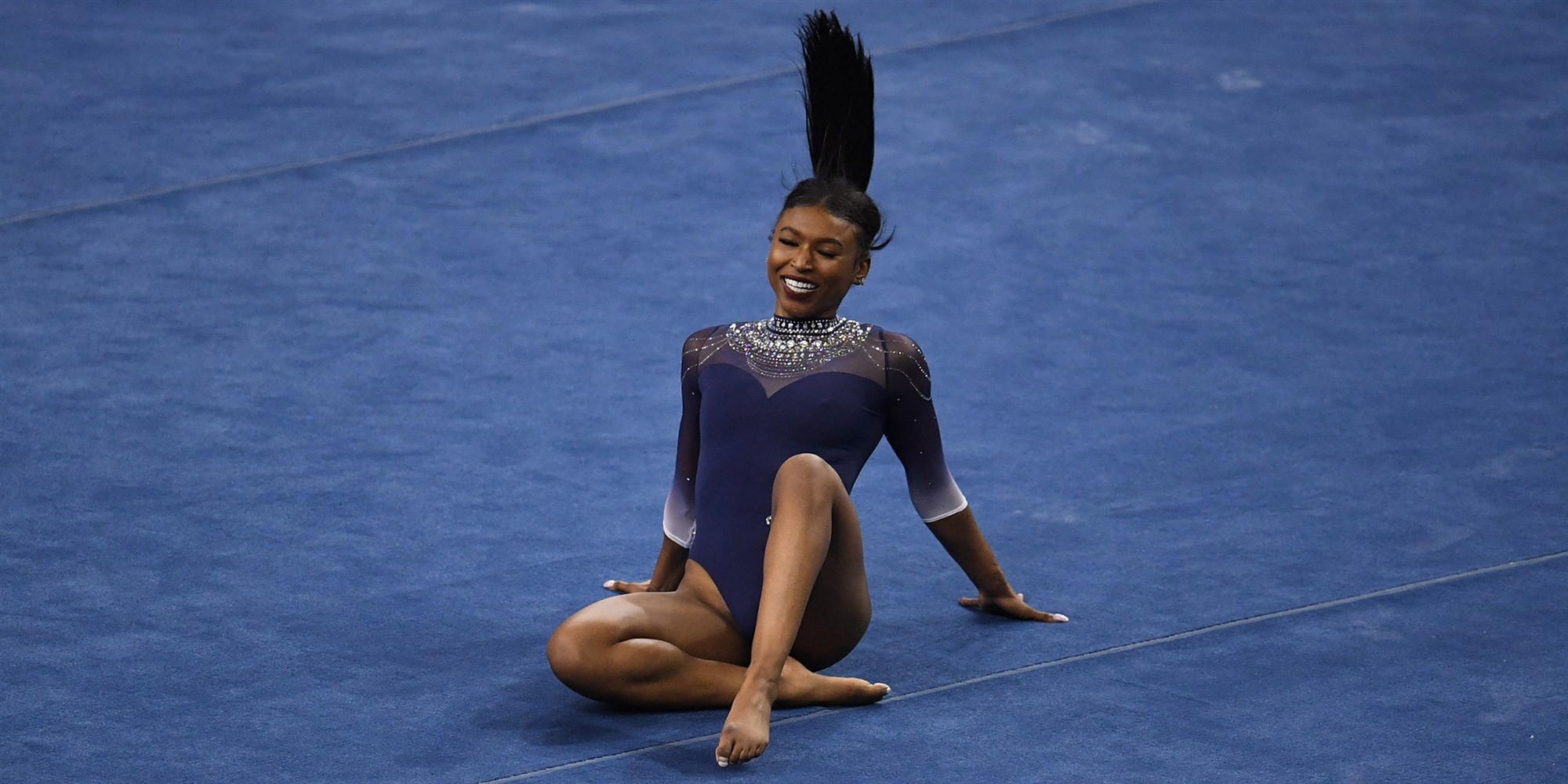 A gymnast at the University of California