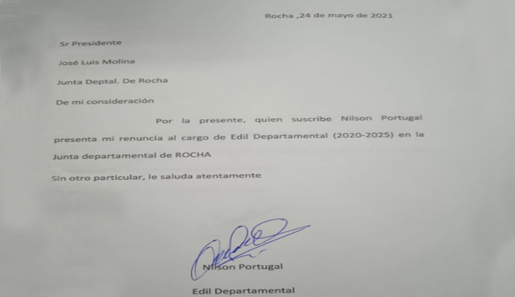 Renuncia de Nilson Edgardo Portugal.