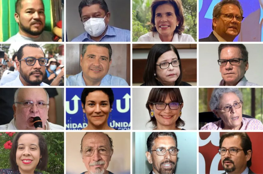 Fotografías de los líderes opositores detenidos. Cortesía del diario El Confidencial de Nicaragua. 