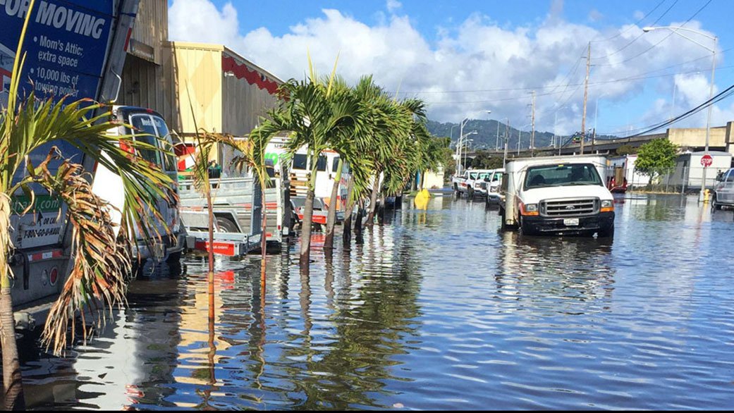 Inundaciones por marea alta en Honolulu, Hawái. Foto: NASA / Proyecto Hawaii Sea Grant King Tides