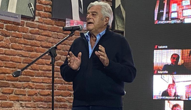 Luis Alberto Lacalle Herrera (presidente de la República durante el período 1990-1995), durante el Congreso del Herrerismo. Foto: Twitter.