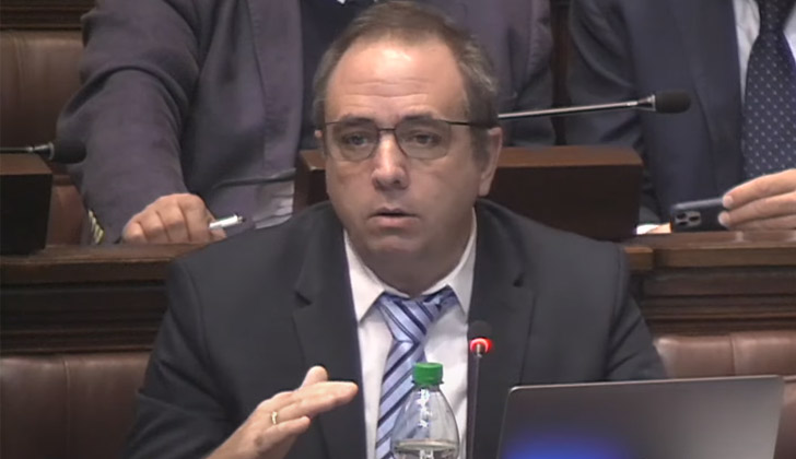 Diputado Sebastián Andújar (Partido Nacional), miembro informante en mayoría, de la Rendición de Cuentas.