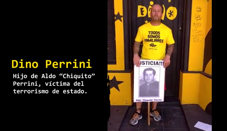 Foto: Dino Perrini, hijo de Aldo Perrini, víctima del terrorismo de Estado.