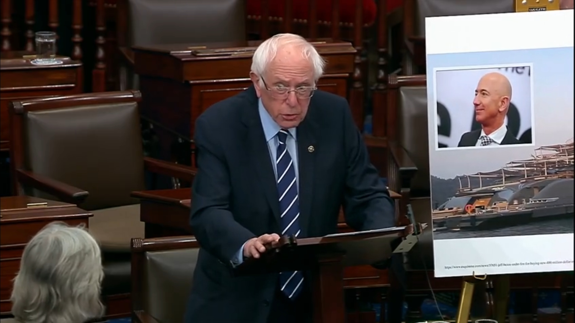 Bernie Sanders durante su presentación en el Senado de EE.UU. 