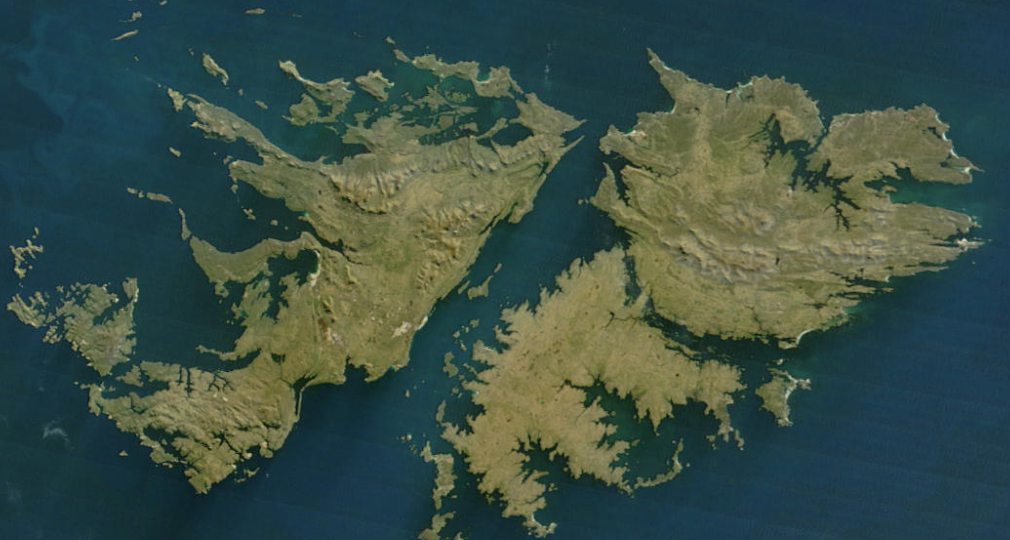 Mapa satelital de las Malvinas. Foto: Gobierno de Argentina