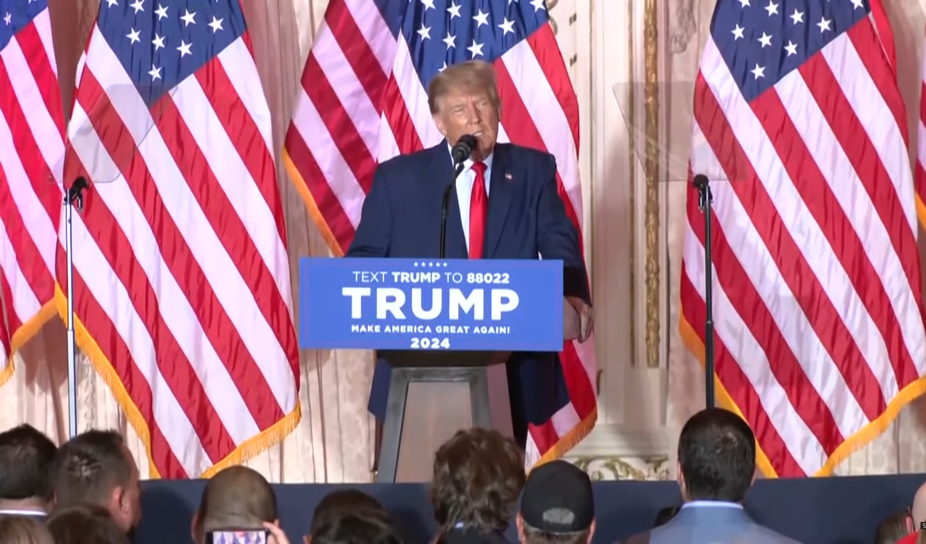 Captura de pantalla del momento en que Trump anunció su candidatura. 