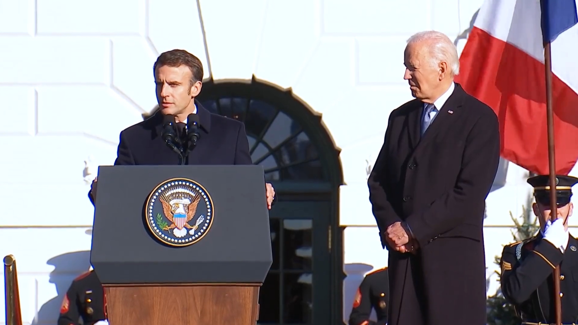 Emmanuel Macron durante su visita a Washington. Foto: Twitter / Emmanuel Macron