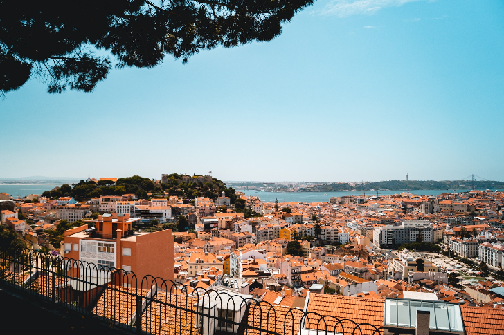 Vista aérea de Lisboa, capital de Portugal.