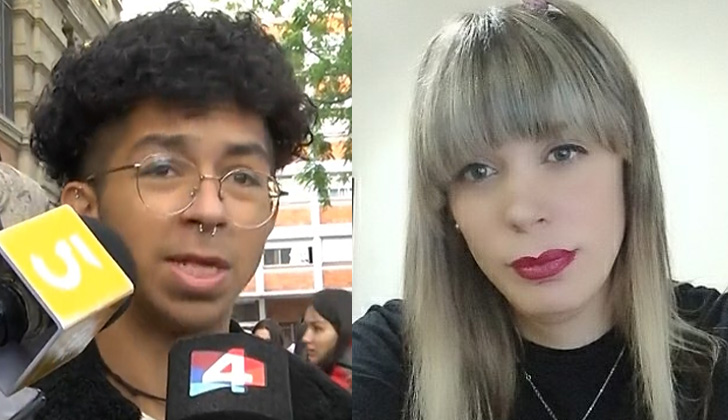 Romina Celeste against Gerónimo Sena, an IAVA militant: "he is a young LGBT communist" Gerónimo Sena (left) and Romina Celeste.