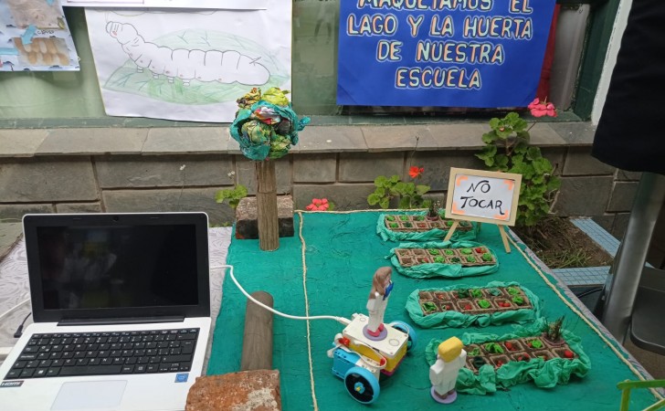 Parte del maquetado realizado por estudiantes de la Escuela 229 Lagomar presentado en la Feria Buena Prácticas Educativas 2023.