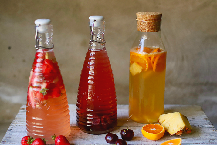 Imagen ilustrativa - Bebidas de agua de kefir frutales.