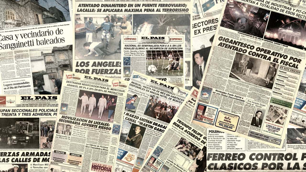 Algunas de las históricas portadas de aquellos años, que relatan los atentados ocurridos