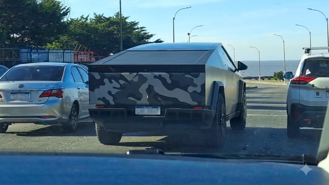 Un Tesla Cybertruck fue visto circulando de Montevideo a Punta del Este es fin de semana