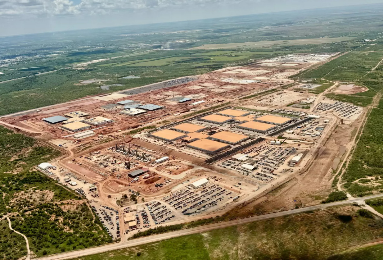 Construcción de centro de datos en Texas.